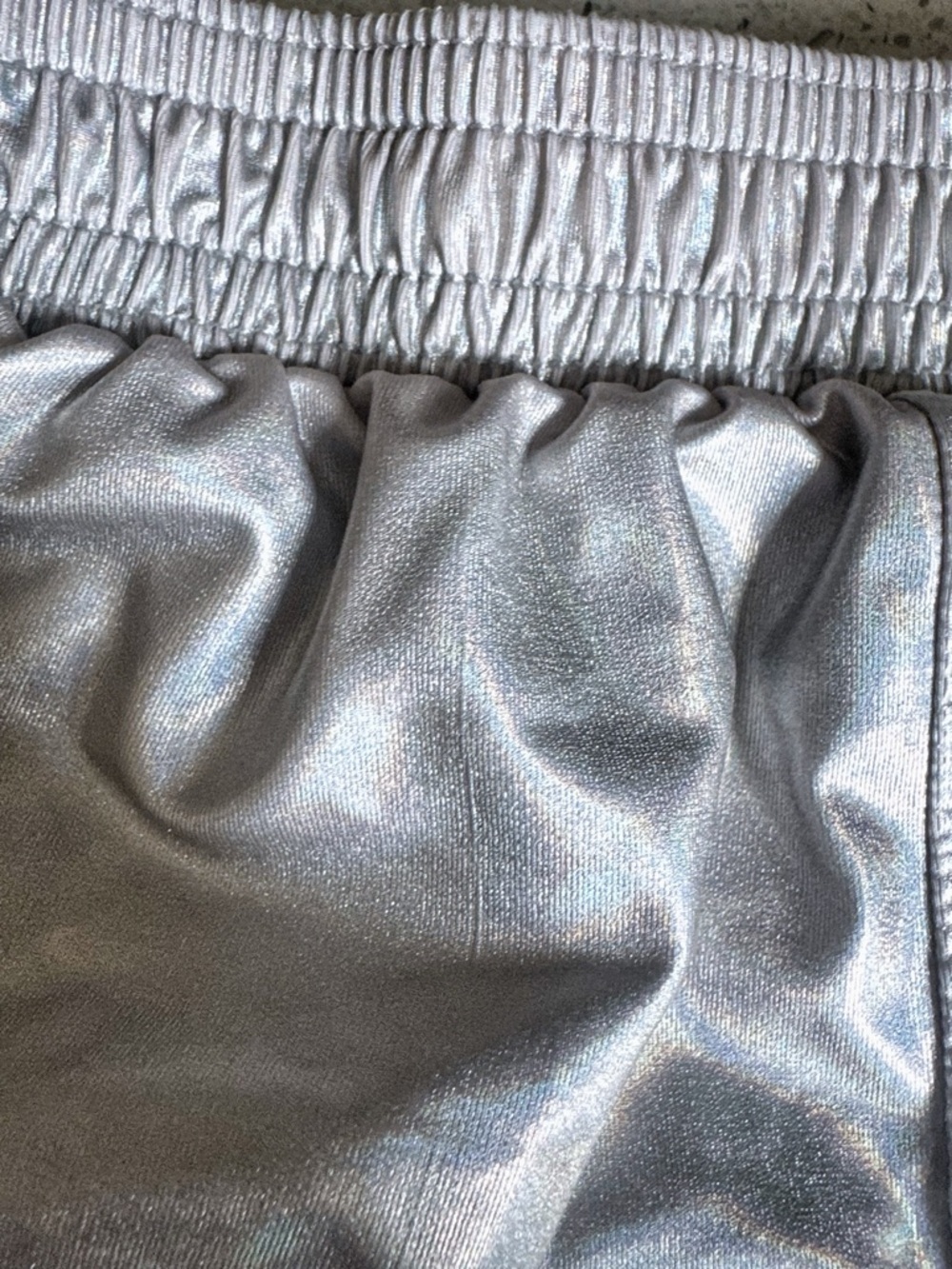Arjen Kroos Women's Metallic Silver High Waisted Running Athletic Shorts Large - Picture 4 of 6